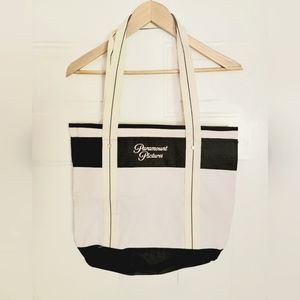 NEW Paramount Pictures 2 pocket black and beige tote